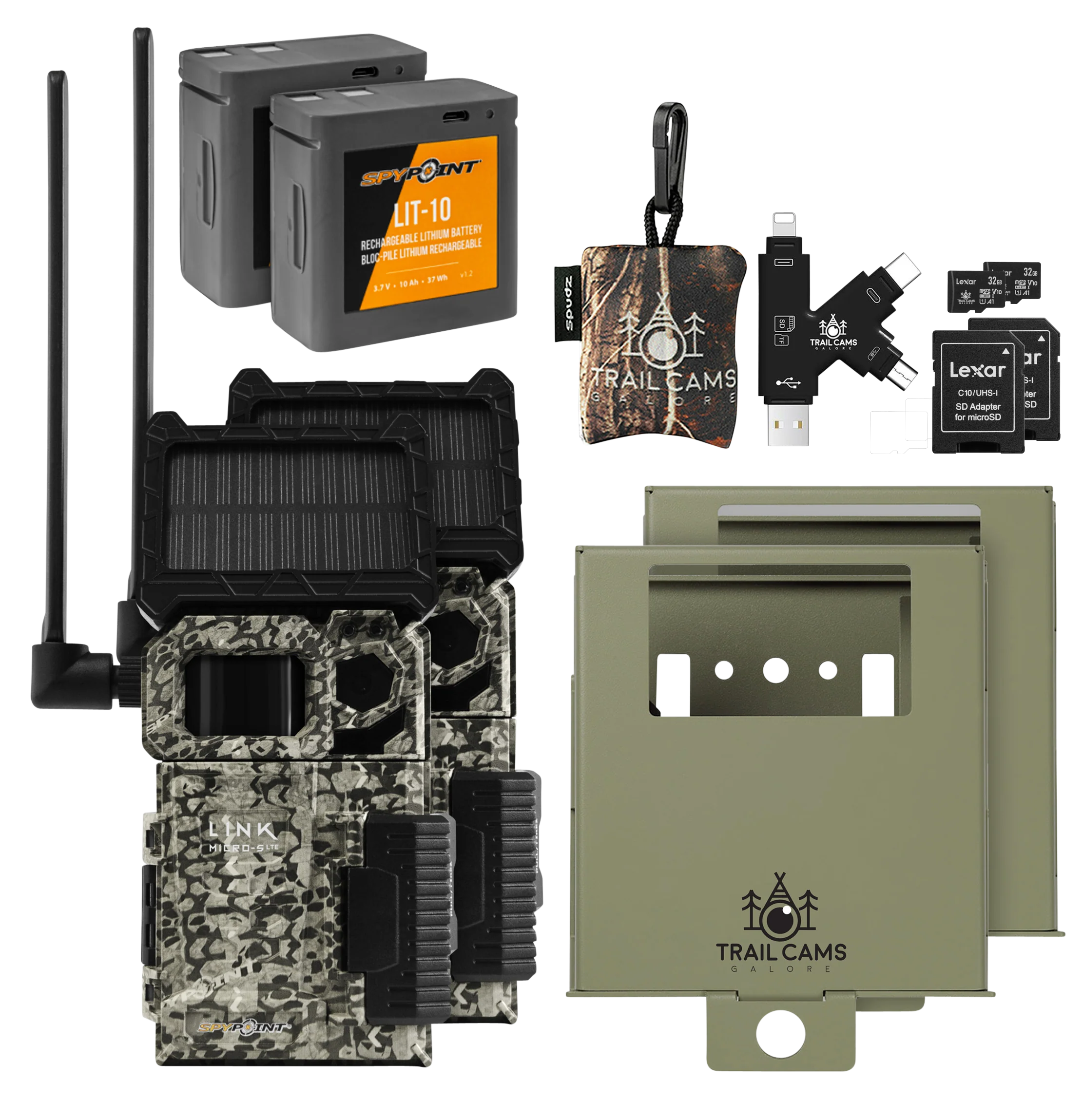 BUNDLE SAVINGS! SPYPOINT LINK-MICRO-S-LTE Solar Cellular Trail Cameras with Lit-10 Batteries, 32GB SD Cards, Card Reader, Spudz, and Steel Cases Questions & Answers